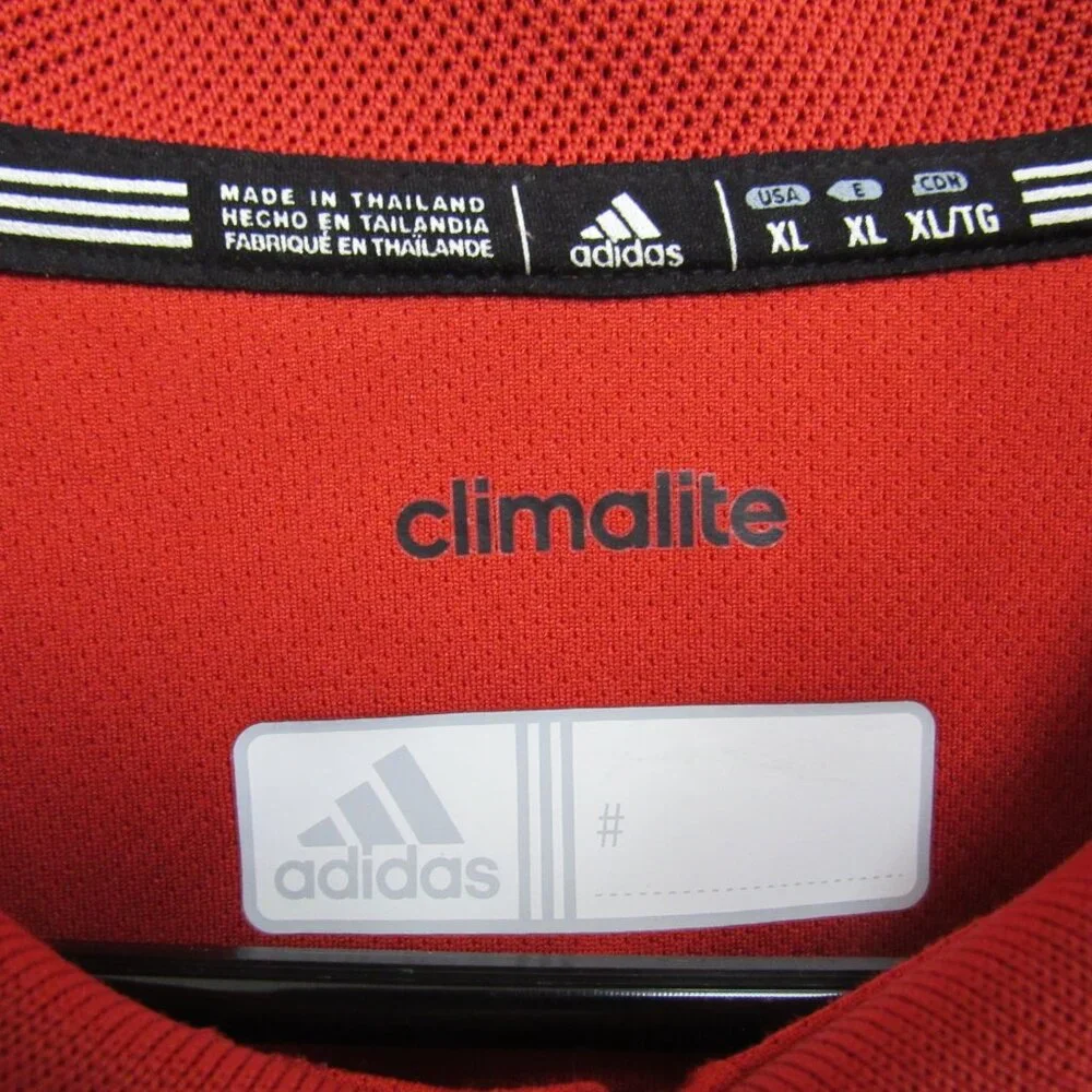 Adidas‎ Polo Shirt Men's XL Red Wisconsin Badgers Climalite Polyester